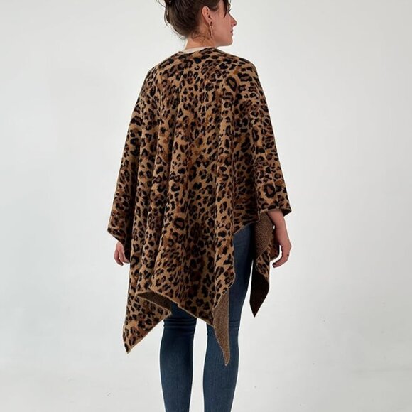 Women's Shawl Wrap Poncho Cardigan - Picture 6 of 6